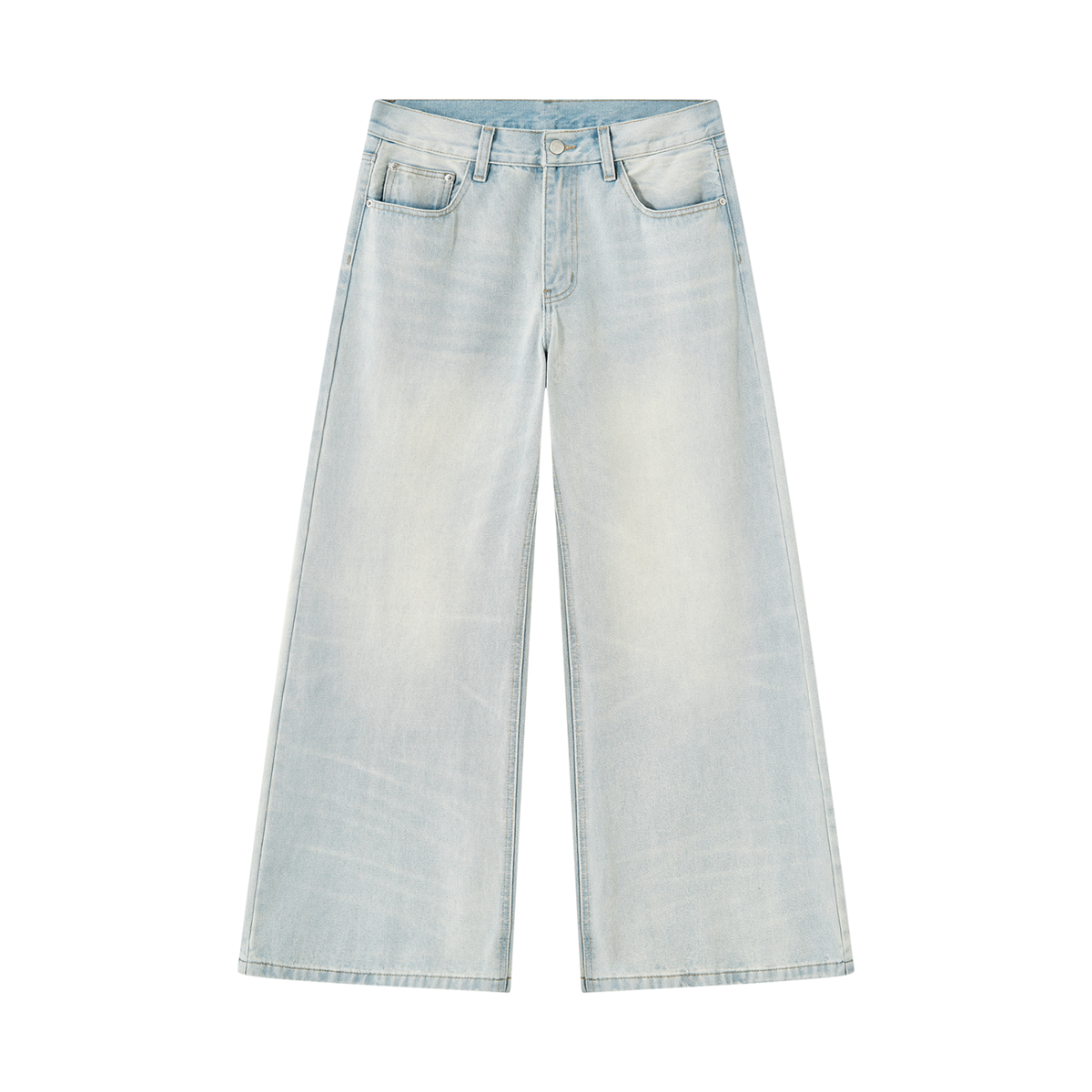 Noire Men's Vintage Wash Wide Leg Denim Jeans
