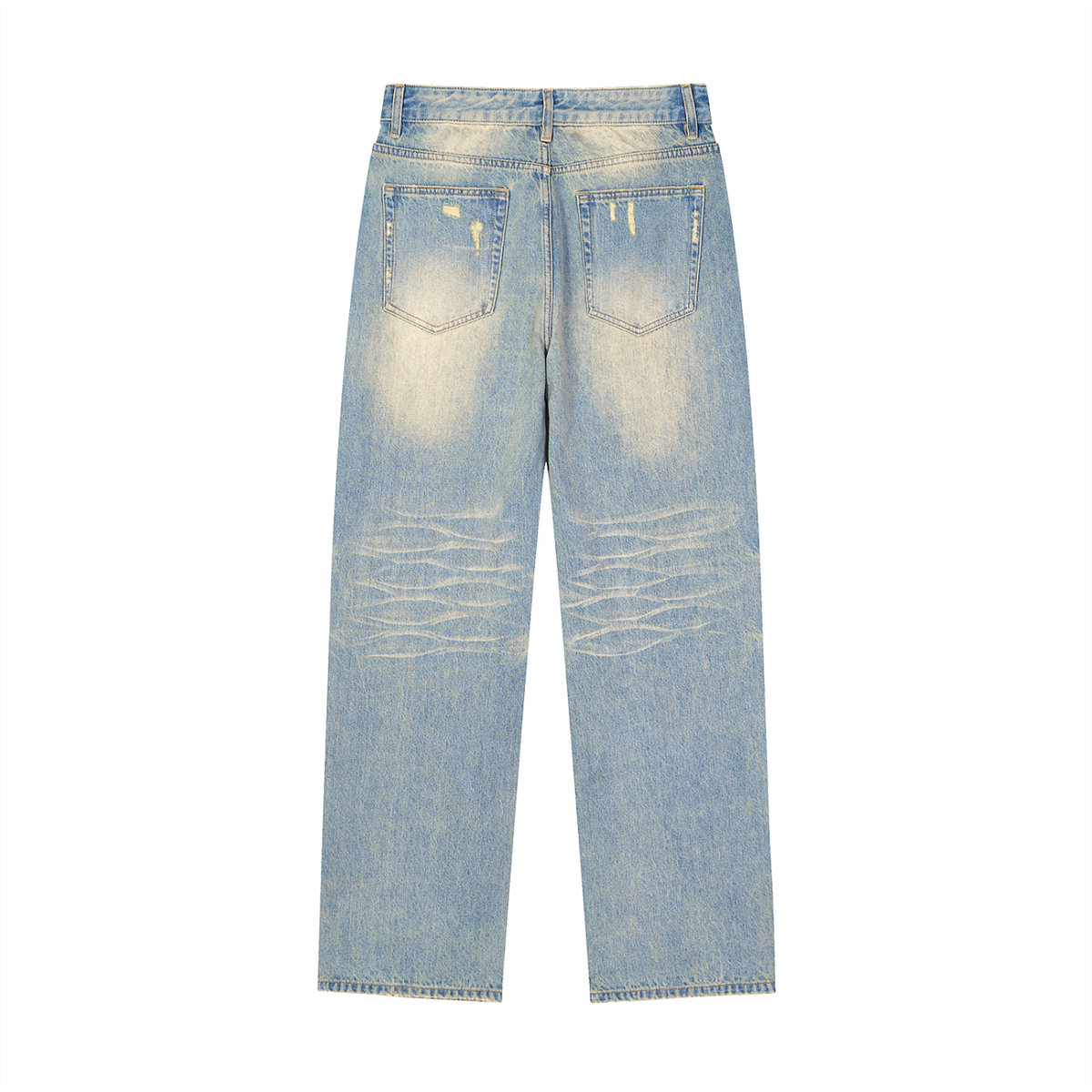 Noire Sun Fade Raw Hem Denim Jeans