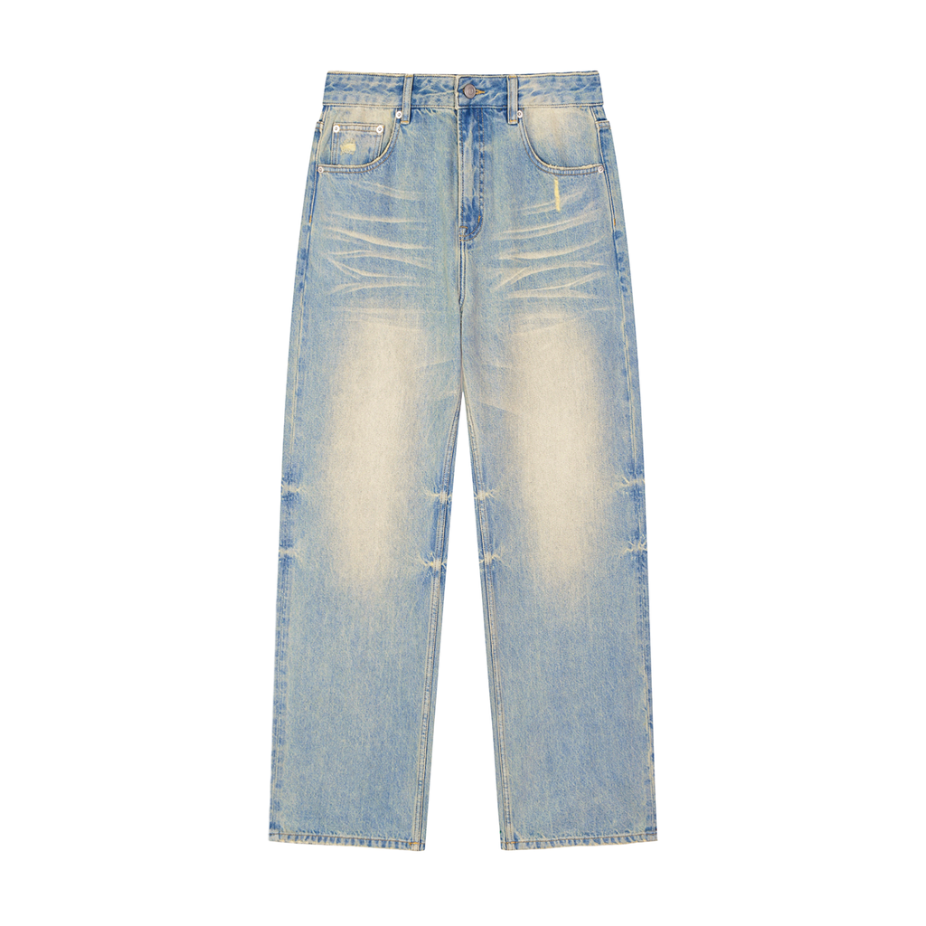 Noire Sun Fade Raw Hem Denim Jeans