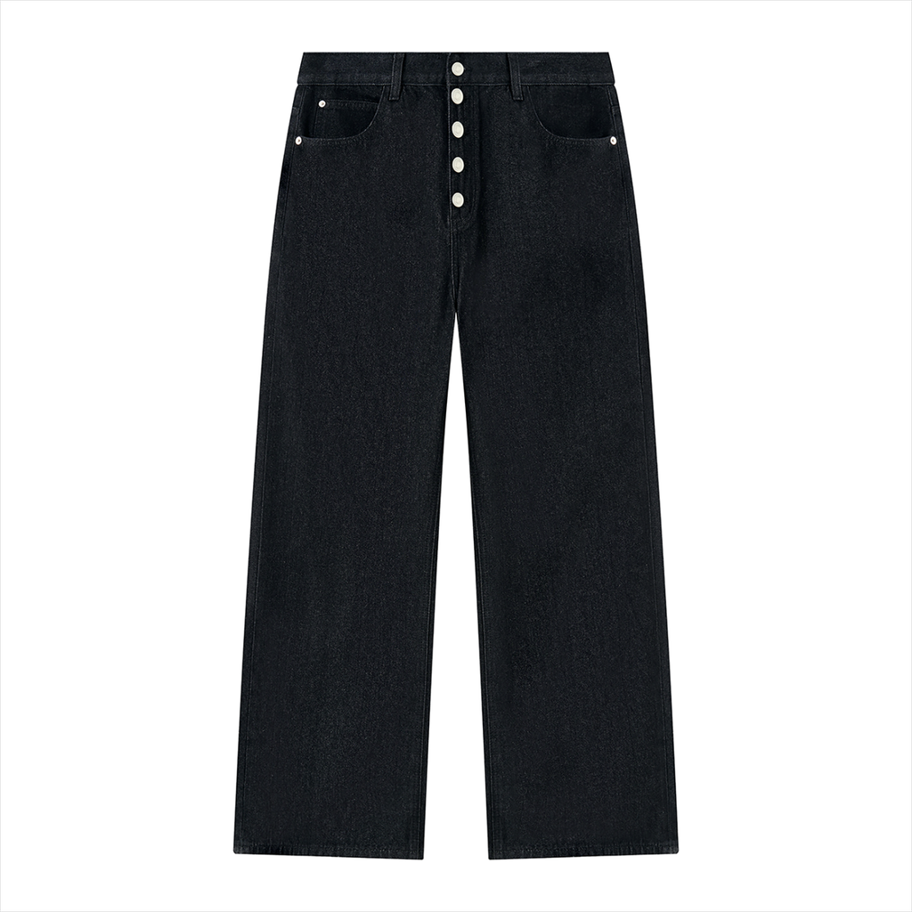Noire Men's Vintage Wash Wide Leg Denim Jeans